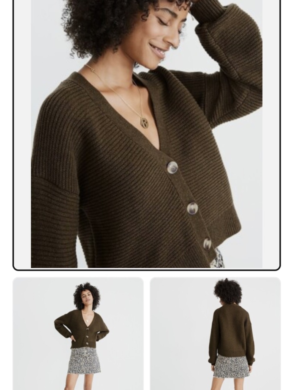 Madewell Shelley Cardigan in Heather Elm